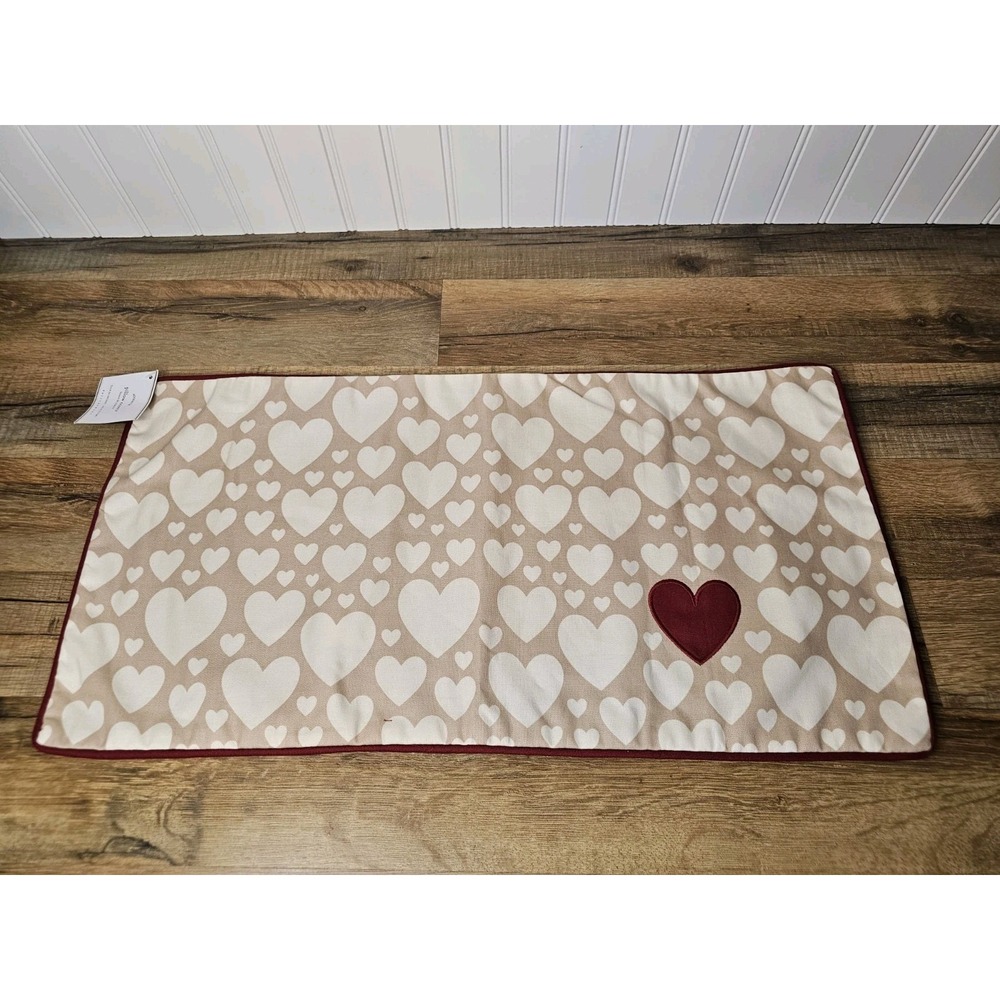 Pottery Barn Valentines Hearts Lumbar Pillow Cover NWT Retired 12x24